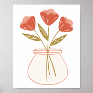 Blume in einer Vase für die Gedächtniskraft Poster