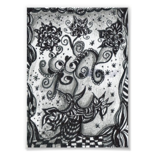 Blume in einer Vase Inspirierte Kunstdruckkunst Fotodruck (Vorne)