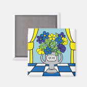 Blume in einer Vase Magnet (Vorderseite/Rückseite)