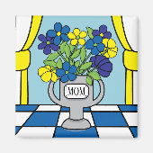 Blume in einer Vase Magnet (Vorne)