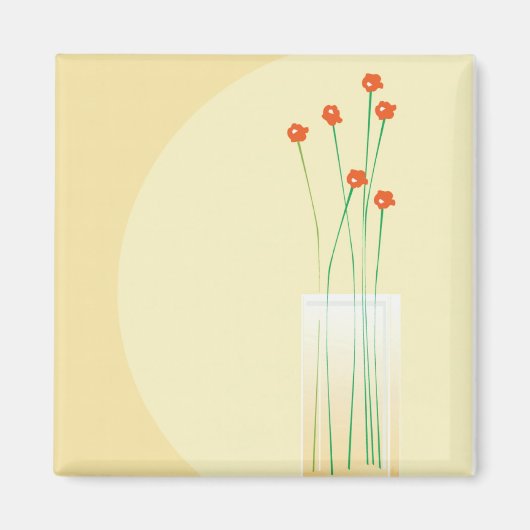 Blume in einer Vase Magnet (Vorne)