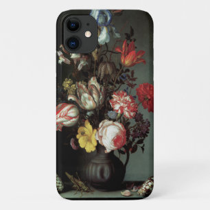 Blume in einer Vase mit Muscheln und Insekten iPhone 11 Hülle