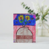 Blume in einer Vase Postkarte (Stehend Vorderseite)