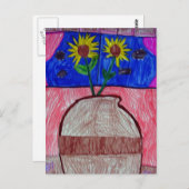 Blume in einer Vase Postkarte (Vorne/Hinten)