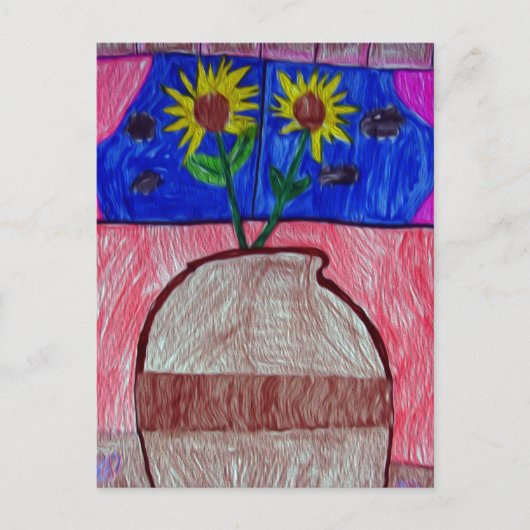 Blume in einer Vase Postkarte (Vorderseite)