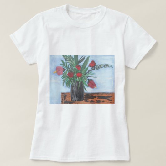 Blume in einer Vase T-Shirt (Design vorne)