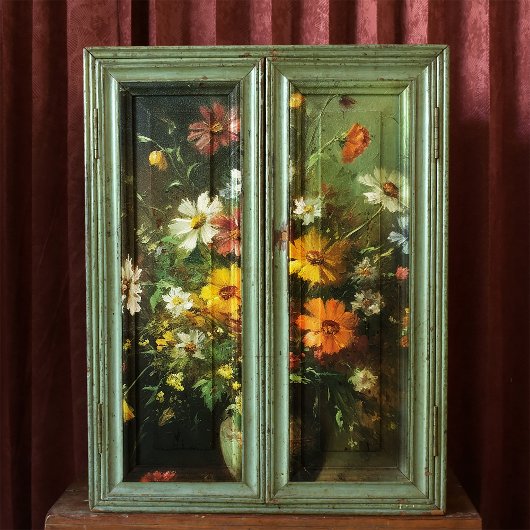 Blume in einer Vase Vintage Ölmalerei Dekoupage Seidenpapier