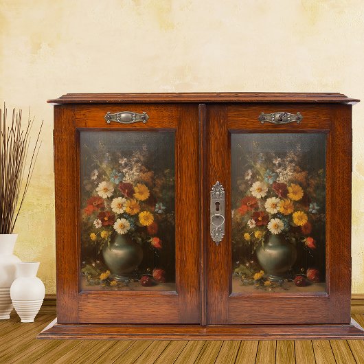 Blume in einer Vase Vintage Ölmalerei Dekoupage Seidenpapier