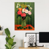 Blume in einer Vase von Henry Rousseau Poster (Heimbüro)