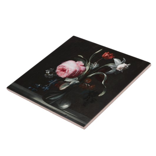 Blume in einer Vase von Verelst Fliese (Seite)