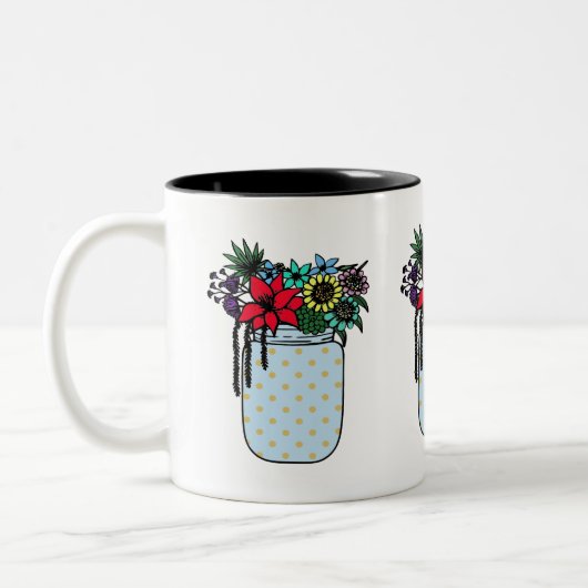 Blume in einer Vase Zweifarbige Tasse (Links)