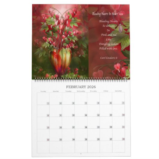 Blume in Extravaganten Fällen Art Kalender (Feb 2026)