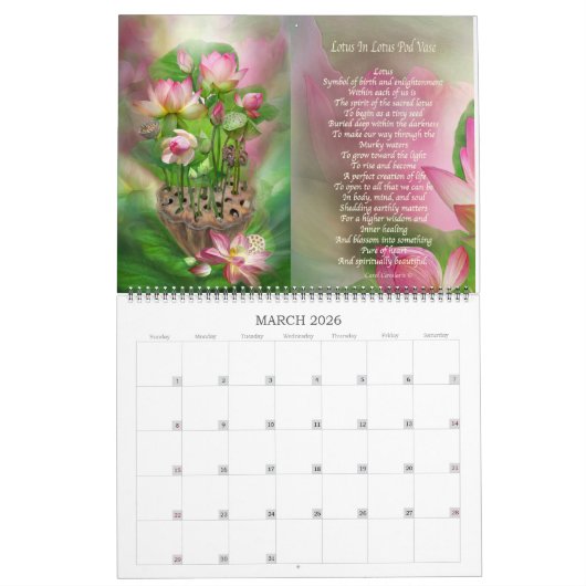 Blume in Extravaganten Fällen Art Kalender (Mär 2026)