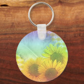 Blume in Feathers Schlüsselanhänger (Vorderseite)