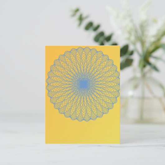 Blume in gelb 482 abstrakte Kunst Postkarte (Stehend Vorderseite)