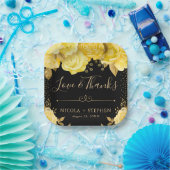 Blume in Gelb und Gold Pappteller (Party)