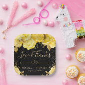 Blume in Gelb und Gold Pappteller (Party)