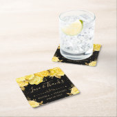 Blume in Gelb und Gold Rechteckiger Pappuntersetzer (Vor Ort)