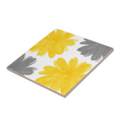 Blume in Gelb und Grau Fliese (Seite)