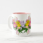 Blume in Gelb und Rosa Gärten - Elegante Blumen Zweifarbige Tasse (Vorderseite Links)