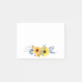 Blume in Gelb- und Wasserfarbe Post-it Klebezettel (Vorderseite)