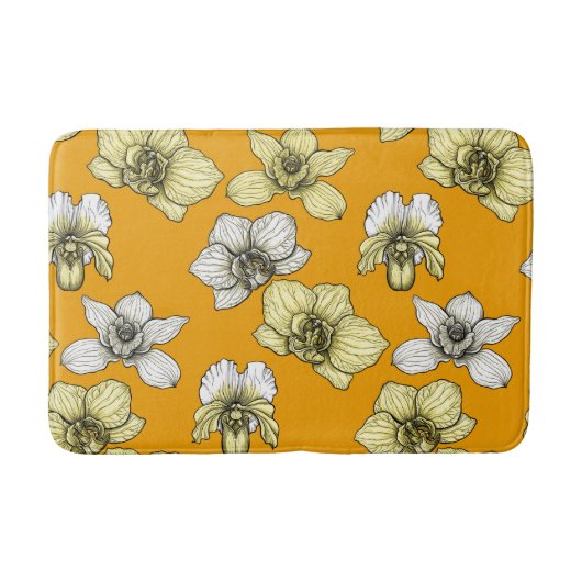 Blume in Gelb und Weiß Badematte (Vorderseite)