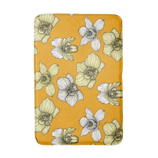 Blume in Gelb und Weiß Badematte (Vorderseite Vertikal)