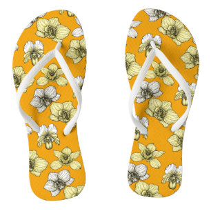 Blume in Gelb und Weiß Badesandalen