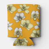 Blume in Gelb und Weiß Dosenkühler (Rückseite)