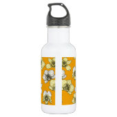 Blume in Gelb und Weiß Edelstahlflasche (Rückseite)