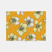 Blume in Gelb und Weiß Fleecedecke (Vorderseite (Horizontal))