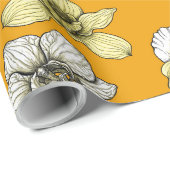 Blume in Gelb und Weiß Geschenkpapier (Rolleneckpunkt)