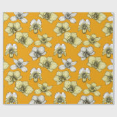 Blume in Gelb und Weiß Geschenkpapier (Flach)