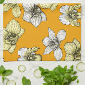 Blume in Gelb und Weiß Geschirrtuch (Gefaltet)