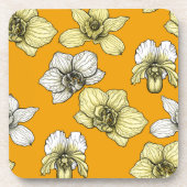 Blume in Gelb und Weiß Getränkeuntersetzer (Vorderseite)