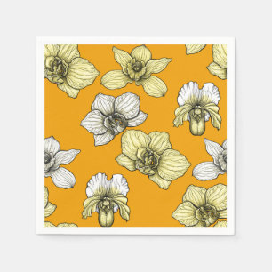 Blume in Gelb und Weiß Serviette