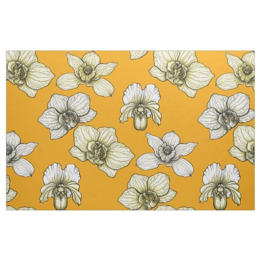Blume in Gelb und Weiß Stoff (Fat Quarter (45,7 x 55,9 cm))