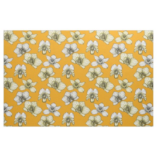 Blume in Gelb und Weiß Stoff (Fat Quarter (45,7 x 55,9 cm))
