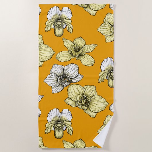 Blume in Gelb und Weiß Strandtuch (Vorderseite)