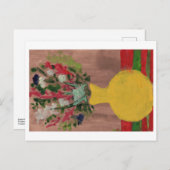 Blume in gelber Vase Postkarte (Vorne/Hinten)