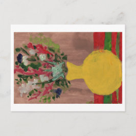 Blume in gelber Vase Postkarte