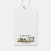 Blume in Gelbtöpfe Geschenkanhänger (Rückseite)