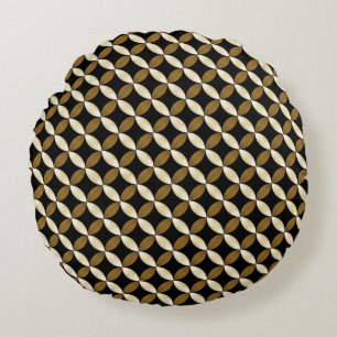 Blume in Geometrie, Bronze Rundes Kissen