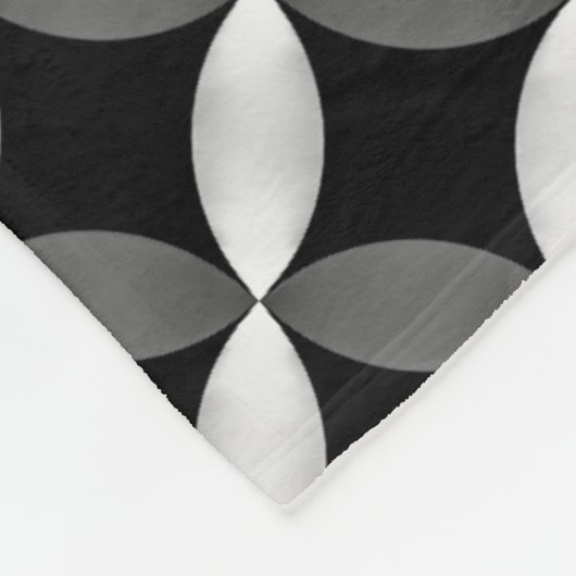 Blume in Geometrie, grau Fleecedecke (Ecke)