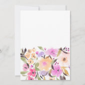 Blume in gestrichenem Garten Aquarell Brautparty Einladung (Rückseite)