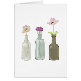 Blume in Glasflaschen. Pastellfarben