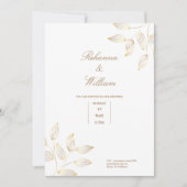 Blume in Gold und Weiß Einladung (Vorderseite)