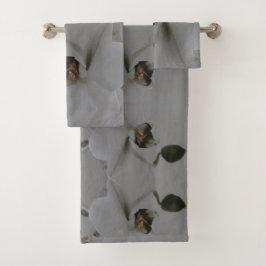 Blume in Grau Badhandtuch Set