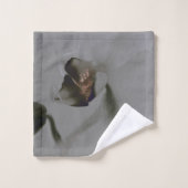 Blume in Grau Badhandtuch Set (Waschlappen)