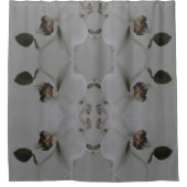 Blume in Grau Duschvorhang (Vorderseite)